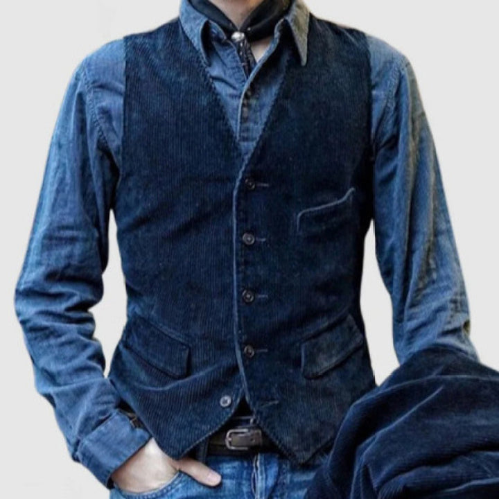 Elegant corduroy vest for men with modern pockets Amarae