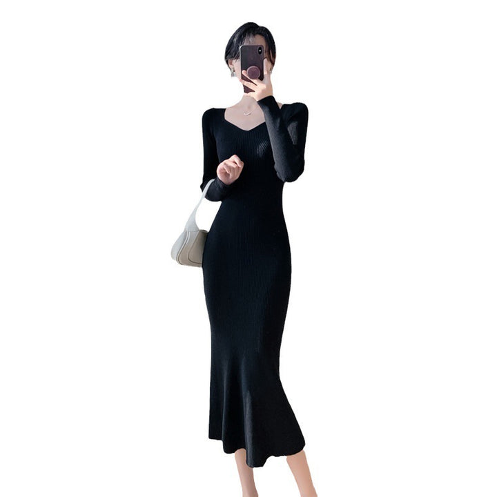 Ladies_maximal_Ribbed_Sweater_Midi_Dress_Lune London