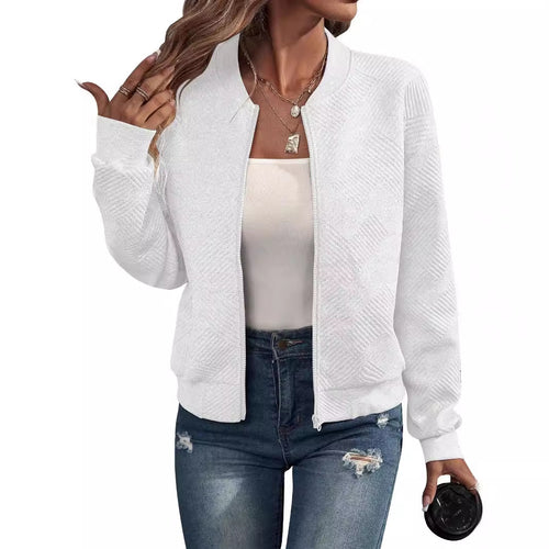 Ladies sporty quilted jacket with high collar and zipper Amarae