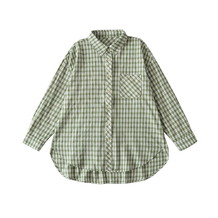 Plaid shirt for women with trendy cut and chest pocket Lune London