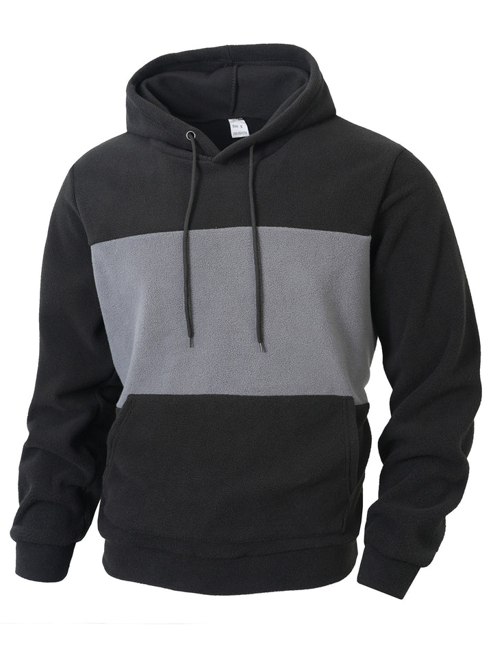 Men's hoodie in fleece with oversized collar Lune London
