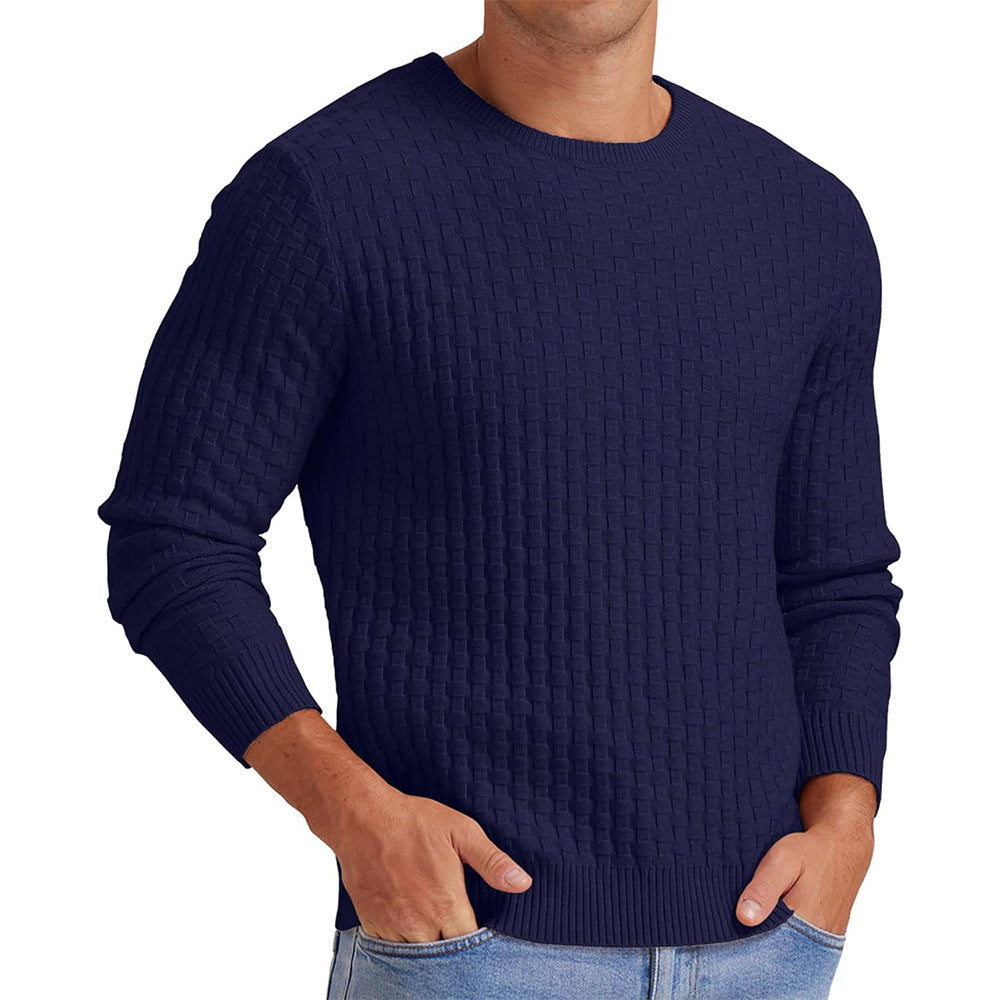 Lune London structured round neck sweater for men