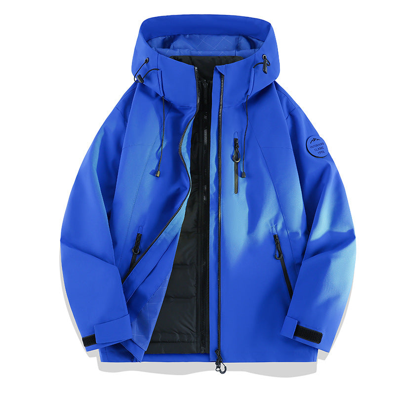 Women Lightweight Waterproof Hooded Jacket with Teddy Charm and Concealed Zipper Pockets Amarae