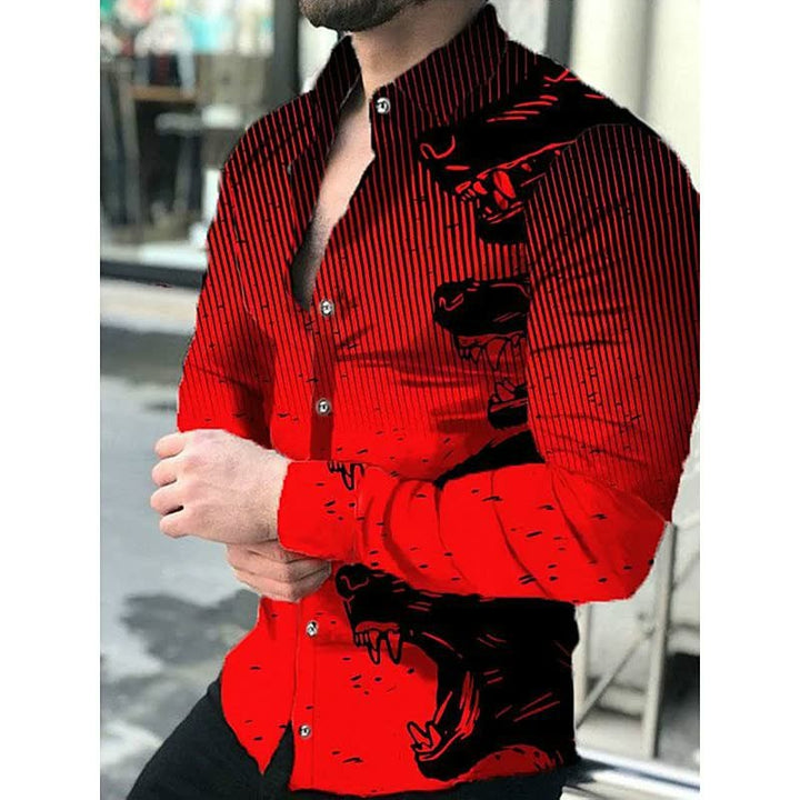 Men's long-sleeve shirt with chic and stylish check pattern