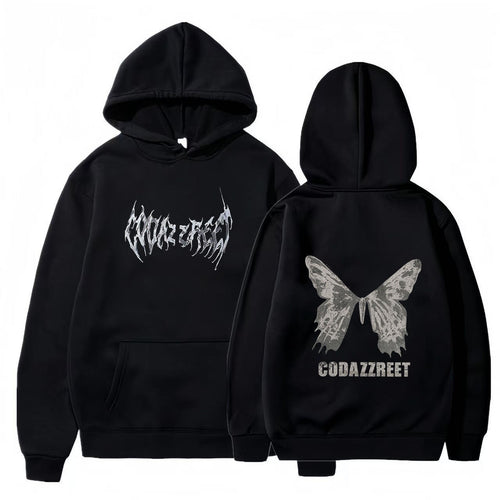 Women's hoodie with eye-catching butterfly design and artistic lettering Chic & Stil