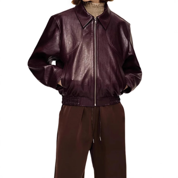 Faux leather jacket for women with trendy oversized fit and elastic waist Lune London
