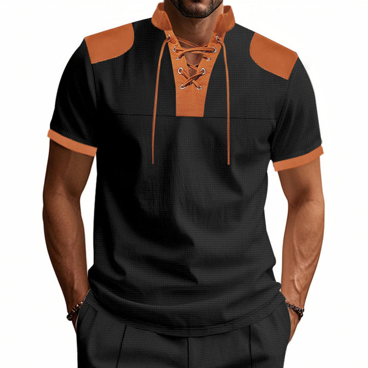 Short-sleeve shirt for men with laces and structured design Lune London