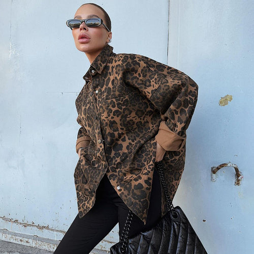 Shirt dress for women with trendy leopard print and a belt at the waist Amarae