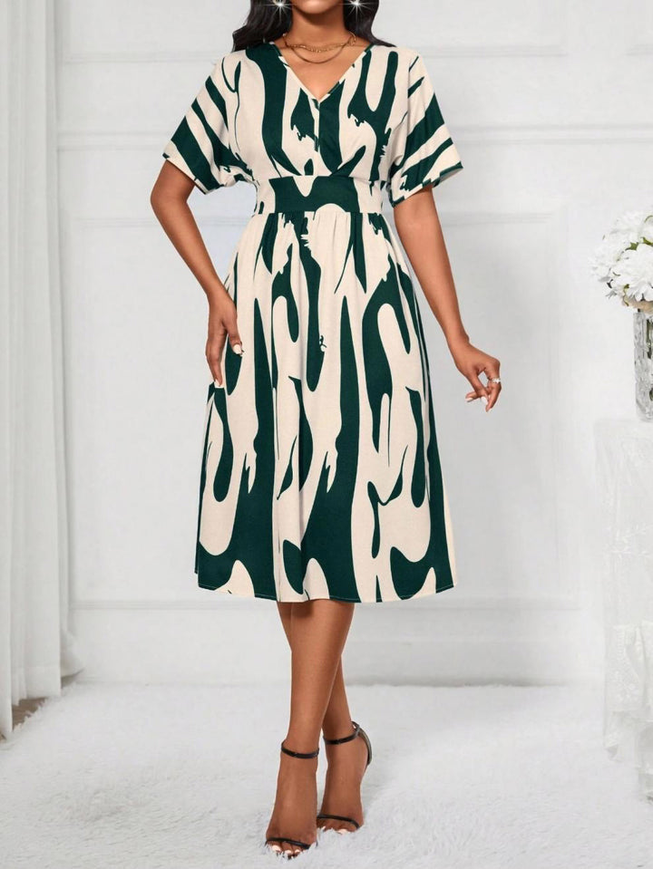 Lune London Abstract Print Midi Dress for Women