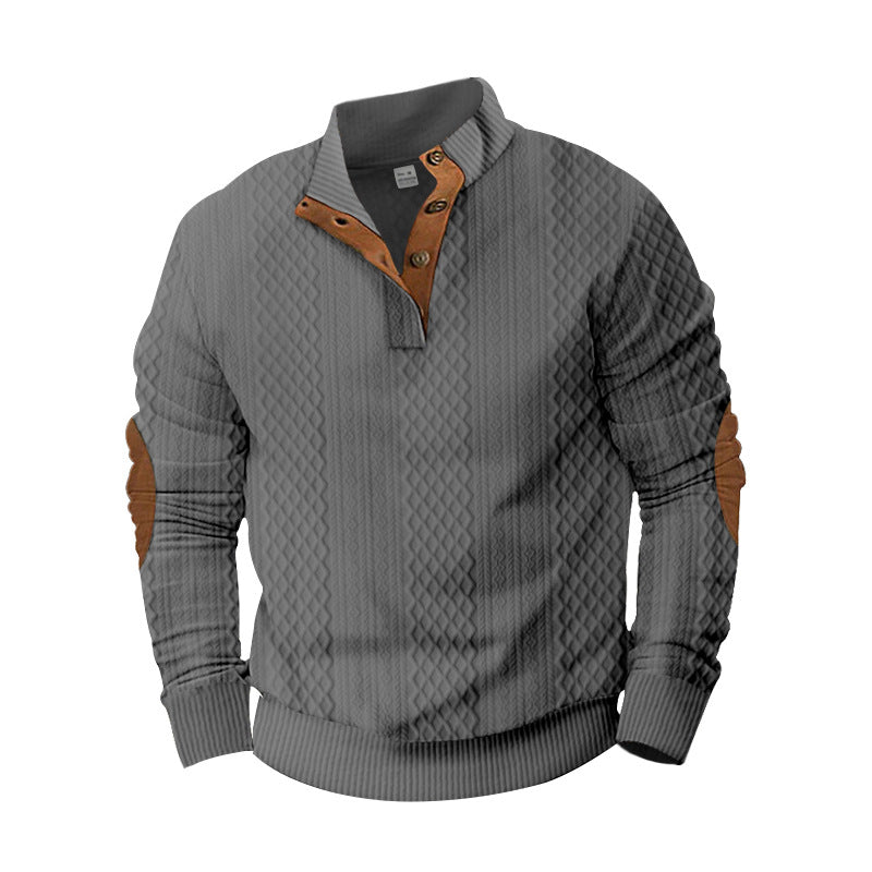 Trendy knitted sweater for men with a modern button design and a textured fabric Lune London