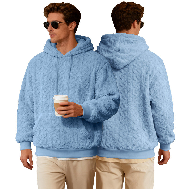 Men's Cozy Hoodie with Textured Fleece Lune London