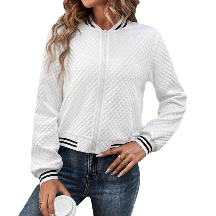 Quilted leisure jacket for women with contrasting cuffs Lune London
