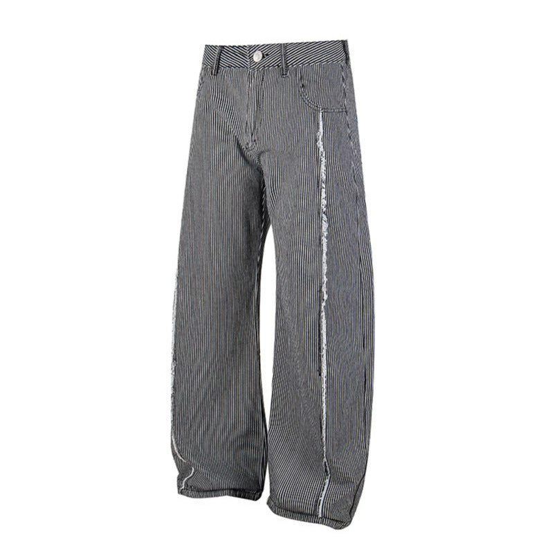 Women Wide Culotte Pants with High Waist, Pinstripe and Used Side Seam Amarae