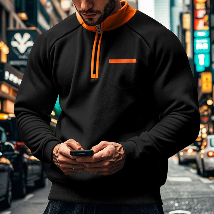 Functional pullover for men with short zip Lune London