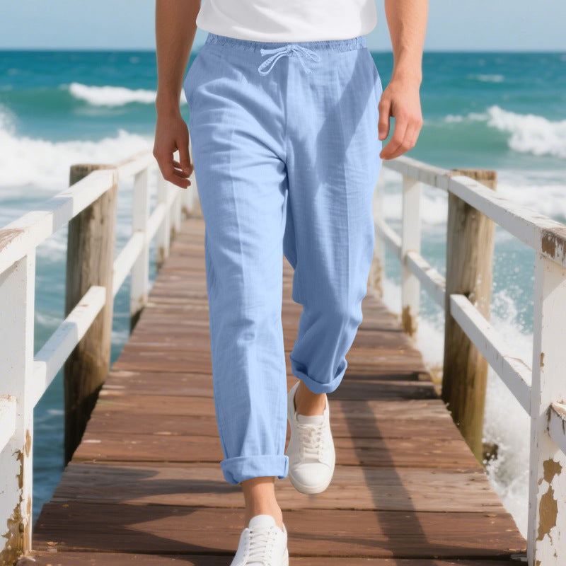 Casual summer pants for men with elastic waist and practical side pockets Lune London