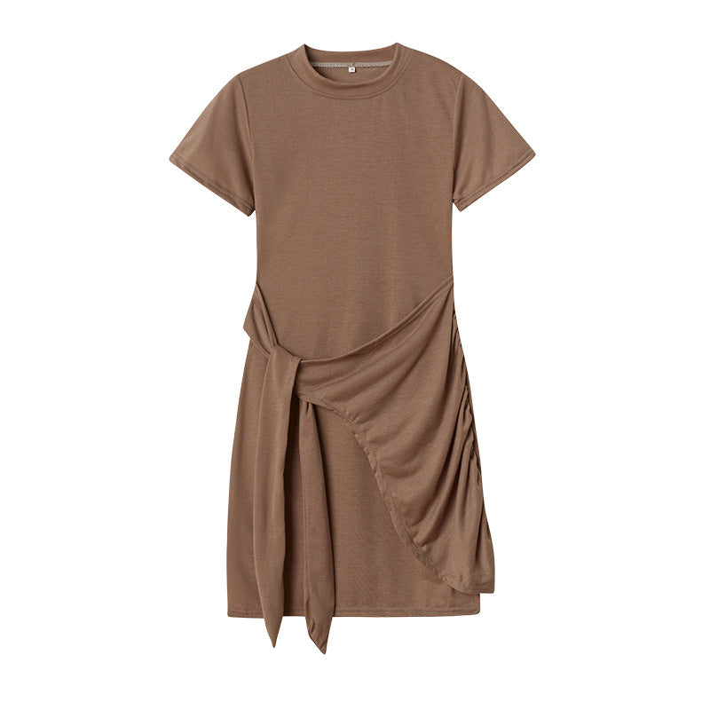 Chic and Stylish Draped Leisure T-Shirt Dress for Women