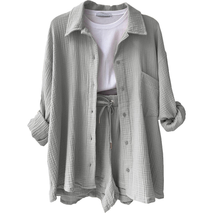 Women Casual Comfort Set Made of Shorts and Oversized Shirt Lune London
