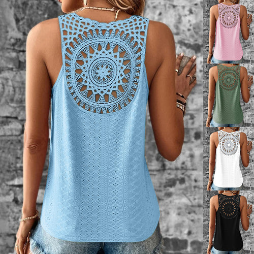 Ladies Boho Chic crochet back tank top Amarae