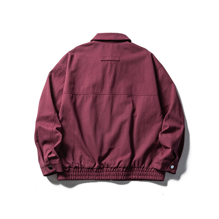 Men's Oversized Work Jacket with Full Zip, Chest Zip and Elastic Hem Band Amarae
