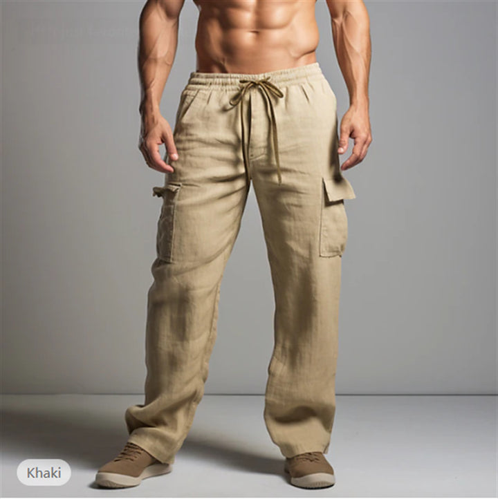 Casual cargo pants for men with elastic waistband and practical side pockets Lune London