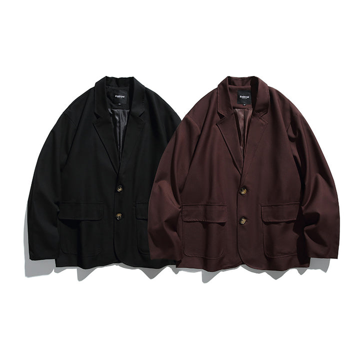 Men's Oversize Blazer in Boxy Cut with Flap Pockets and Light Padding Amarae