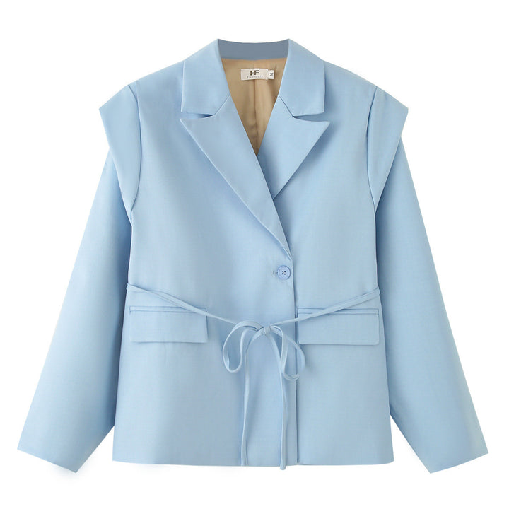 Ladies elegant blazer jacket with belt at the waist Lune London