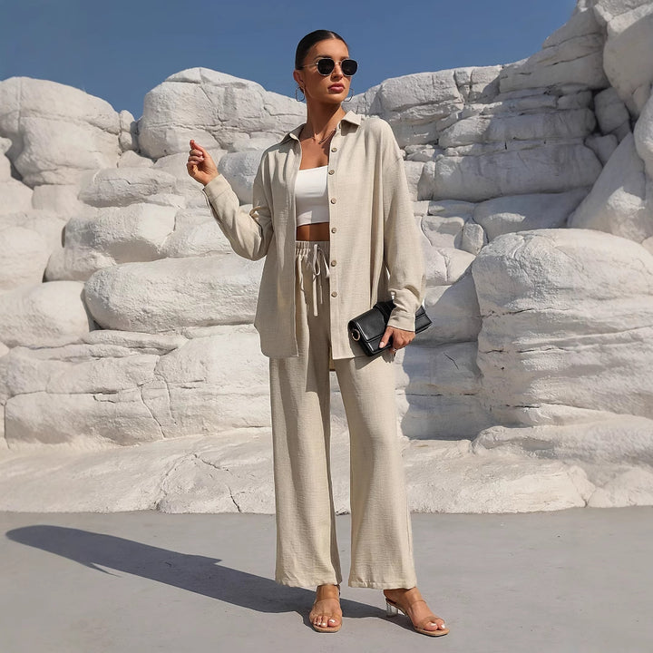 Women casual and elegant linen set with relaxed fit Lune London