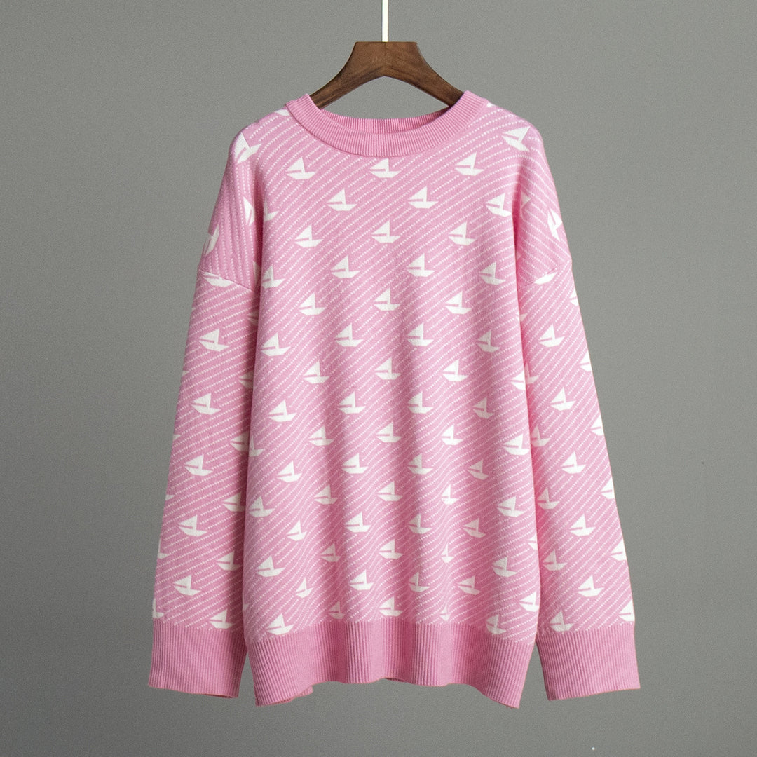 Sweater surdimensionné à motifs pour femmes en coton de haute qualité Chic & Stil