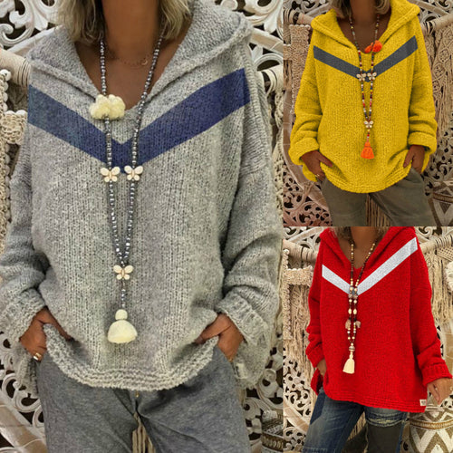 Women Cozy sweater with hood and modern accents Amarae
