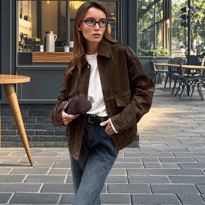 Amarae oversized suede jacket for women