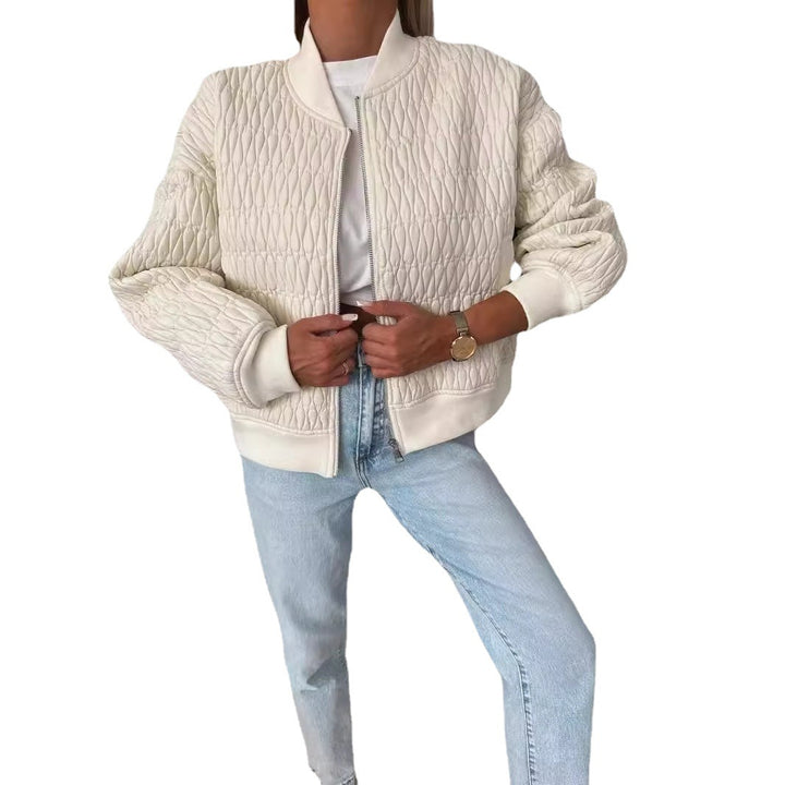 Ladies down jacket with elastic cuffs and full zip Amarae