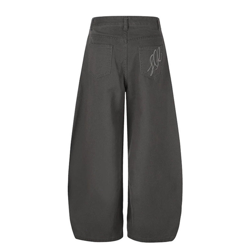 Women High-Cut Palazzo Pants with Wide Balloon Leg and Decorative Button Placket Amarae