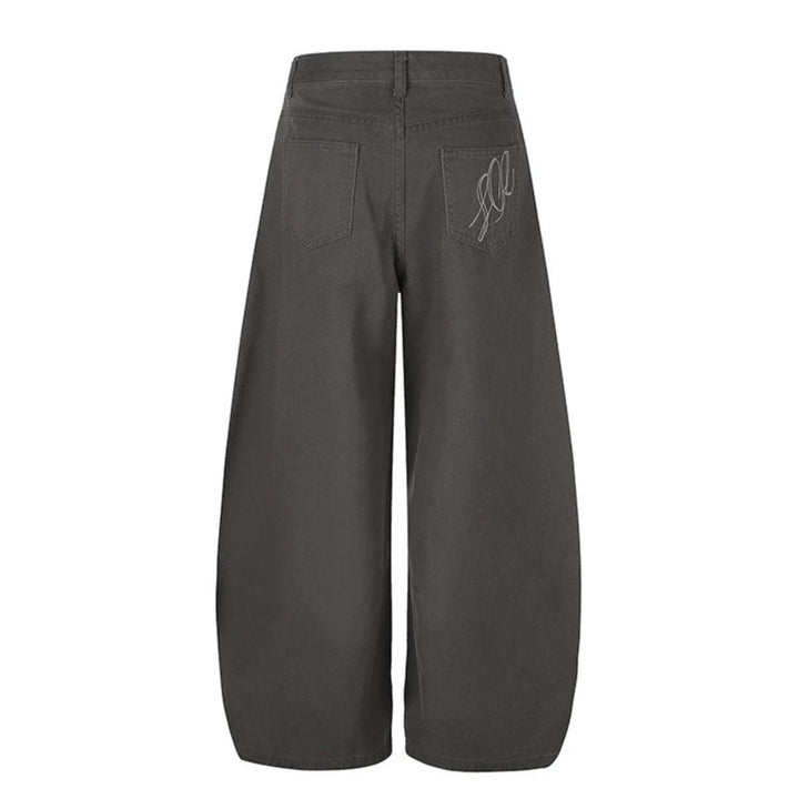 Women High-Cut Palazzo Pants with Wide Balloon Leg and Decorative Button Placket Amarae