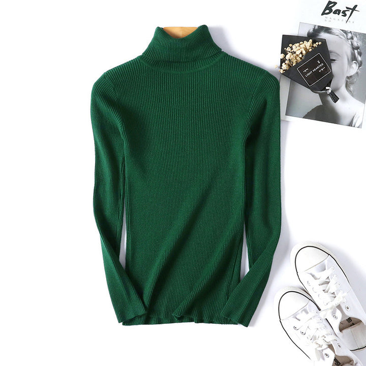Women's turtleneck sweater with a fine ribbed texture and a fitted cut Lune Londonl