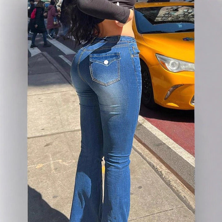 Women's High-Waisted Sculpting Bootcut Jeans with Waist-Shaping V-Waist Amarae