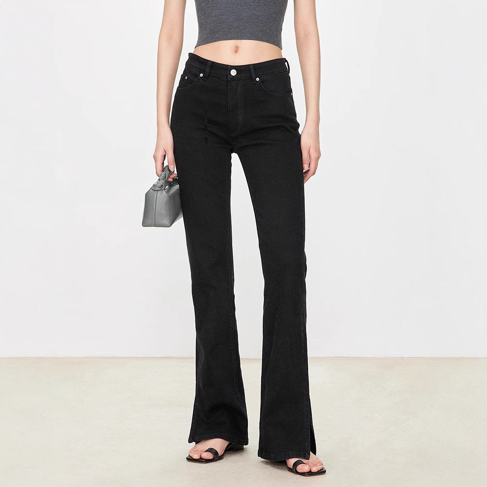 Jean bootcut pour femmes au style vintage avec taille haute Chic & Stil