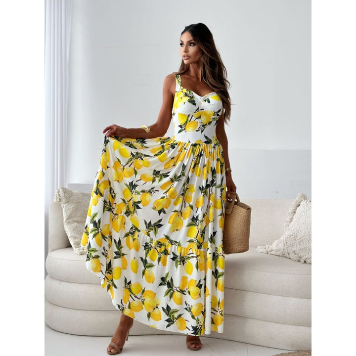 Lune London Floral Print Maxi Split Dress for Women