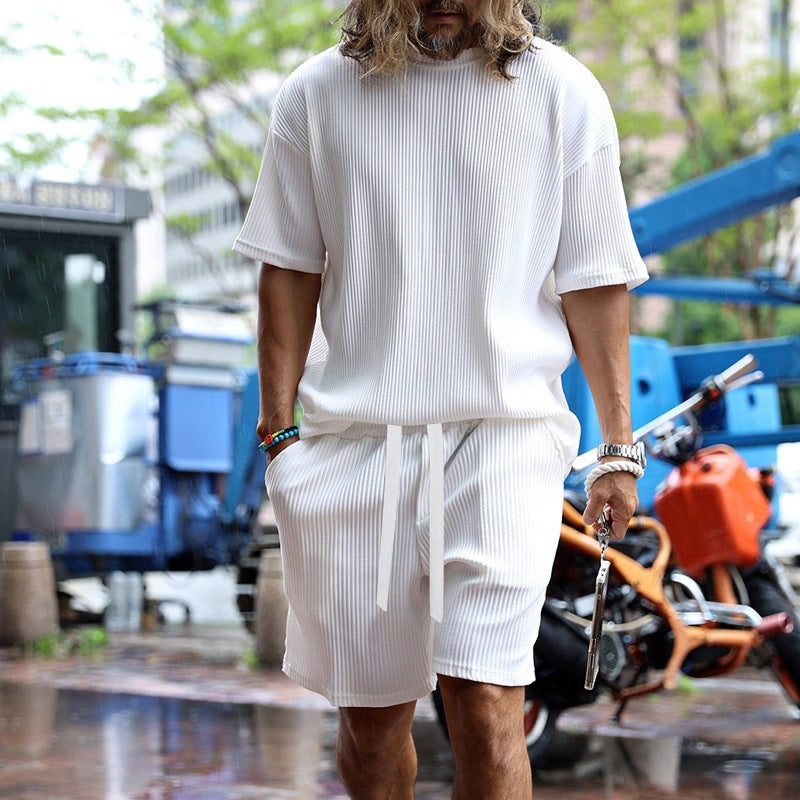 Breathable sports set for men with short sleeve t-shirt and shorts Lune London