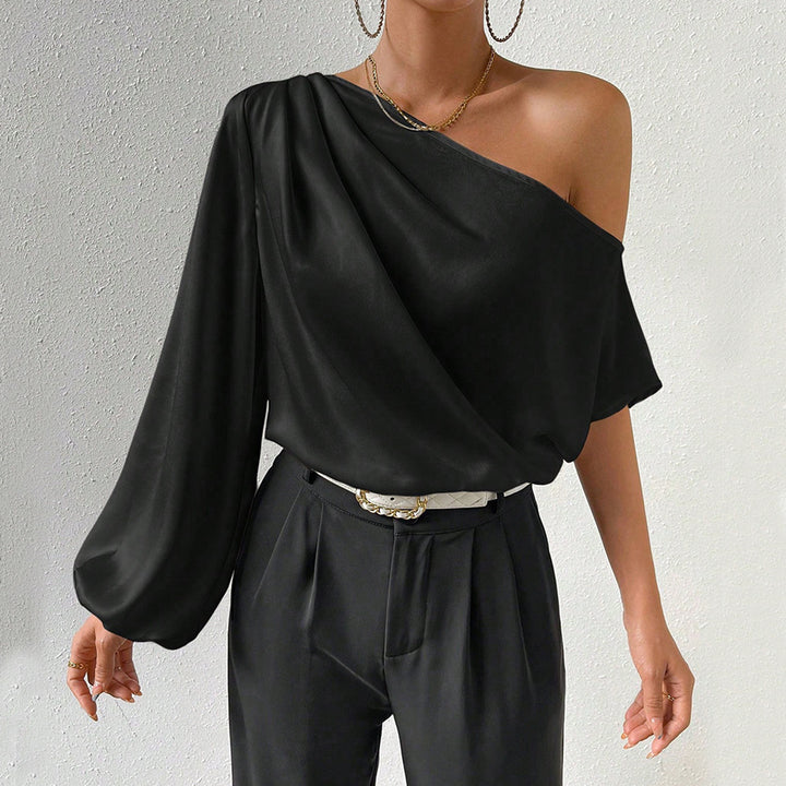 Haut asymétrique pour femmes avec des manches bouffantes élégantes Chic & Stil