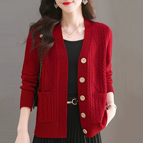 Cardigan pour femmes avec décolleté en V et poches Chic & Stil