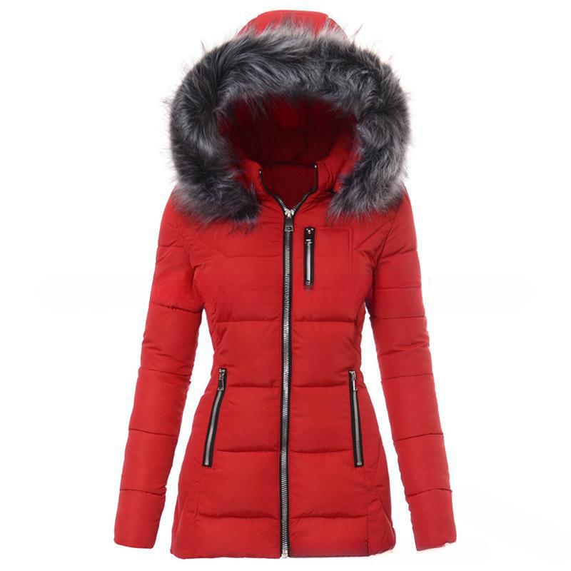 Women’S Winter Jacket with Removable Faux Fur Collar Amarae