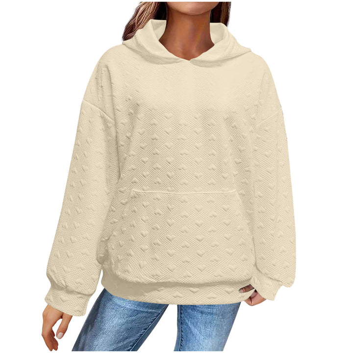 Women Oversized Cozy Hoodie with Textured Surface Lune London