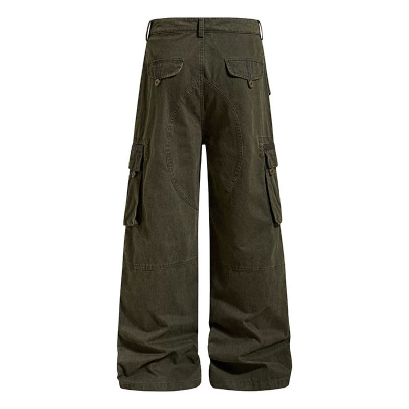 Women Wide Cargo Culotte Pants with High Waist and Multi-Pockets Amarae