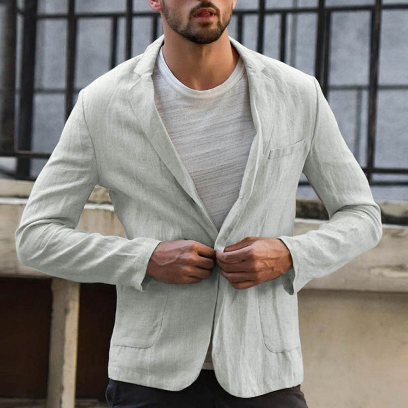 Elegant linen jacket for men with modern cut and pockets Lune London