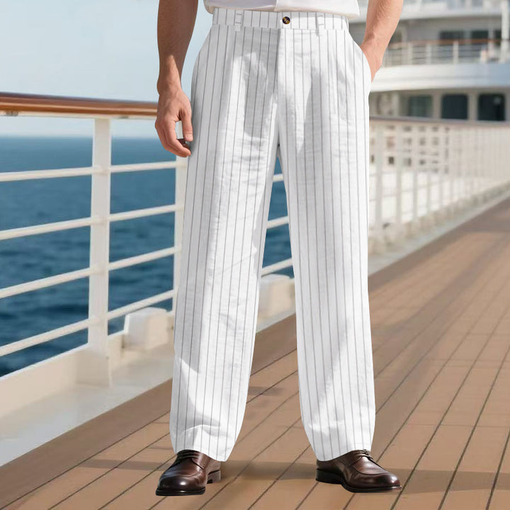 Men's elegant suit trousers with fine stripes Amarae