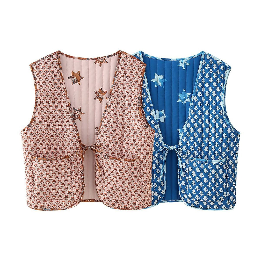 Quilted vest for women with pockets and trendy pattern Lune London