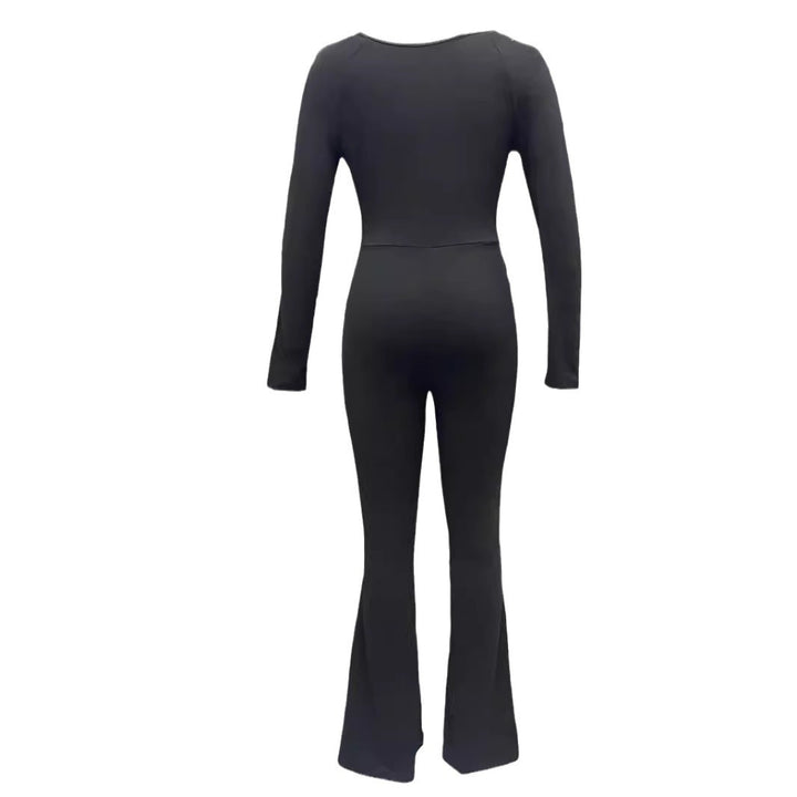 Elegant and fitted women's jumpsuit with wide legs and long sleeves Lune London