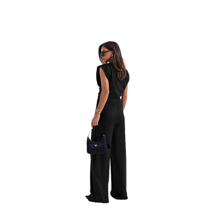 Ladies Elegant Draped Jumpsuit Lune London