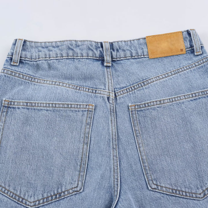 Women's high-waisted wide jeans with straight leg and cropped length Amarae