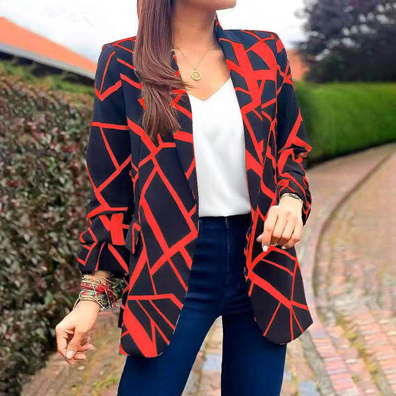 Women's jacket with a modern geometric pattern and a relaxed fit Lune London